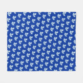 Cyano Print Bramble-Blätter Fleecedecke (Vorderseite (Horizontal))