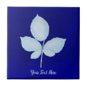 Cyano Print Bramble-Blätter Fliese (Vorderseite)