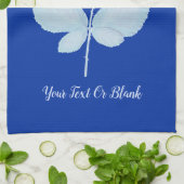 Cyano Print Bramble-Blätter Geschirrtuch (Gefaltet)