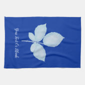 Cyano Print Bramble-Blätter Geschirrtuch (Horizontal)