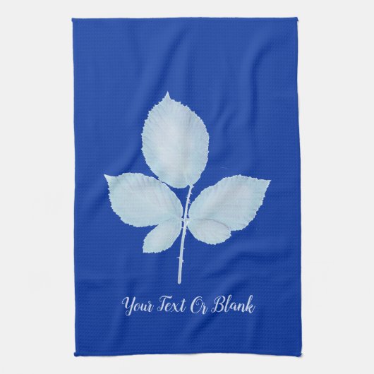 Cyano Print Bramble-Blätter Geschirrtuch (Vertikal)