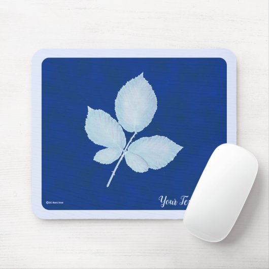 Cyano Print Bramble-Blätter Mousepad (Mit Mouse)