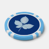 Cyano Print Bramble-Blätter Pokerchips (Einzeln)
