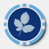 Cyano Print Bramble-Blätter Pokerchips (Vorderseite)