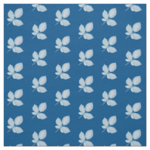 Cyano Print Bramble-Blätter Stoff