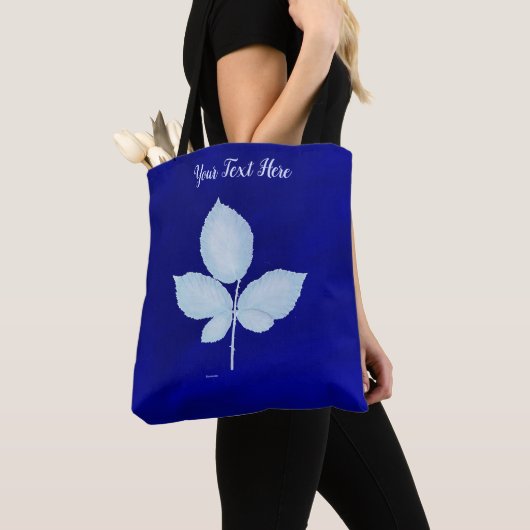 Cyano Print Bramble-Blätter Tasche (Von Nahem)