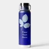 Cyano Print Bramble Leaves Trinkflasche (Rückseite)