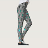 Cyanobild unter grauen Tellern, rechteckige Formen Leggings (Rechts)