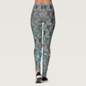 Cyanobild unter grauen Tellern, rechteckige Formen Leggings (Rückseite)