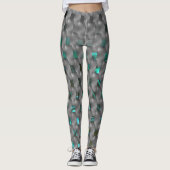 Cyanobild unter grauen Tellern, rechteckige Formen Leggings (Vorderseite)