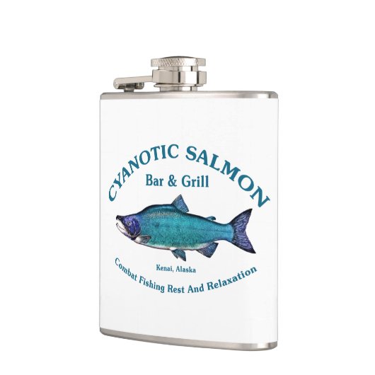 Cyanotic Lachs Bar & Grill Flachmann (Links)