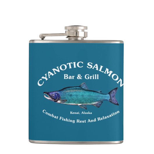 Cyanotic Lachs Bar & Grill Flachmann (Vorderseite)