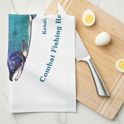 Cyanotic Lachs Bar & Grill Handtuch (Viertel Falte)