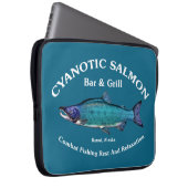 Cyanotic Lachs Bar & Grill Laptopschutzhülle (Vorne Rechts)