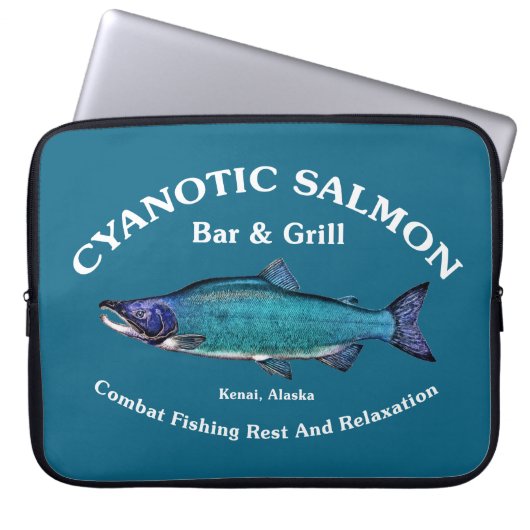 Cyanotic Lachs Bar & Grill Laptopschutzhülle (Vorderseite)