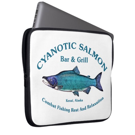 Cyanotic Lachs Bar & Grill Laptopschutzhülle (Vorne Rechts)