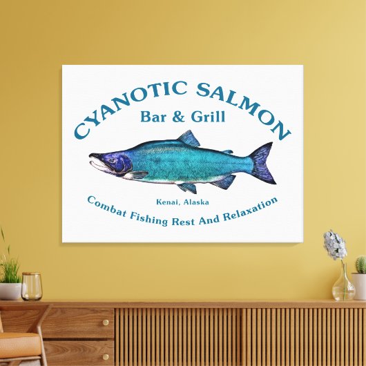 Cyanotic Lachs Bar & Grill Leinwanddruck (Insitu (Wohnzimmer))