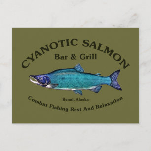 Cyanotic Lachs Bar & Grill Postkarte