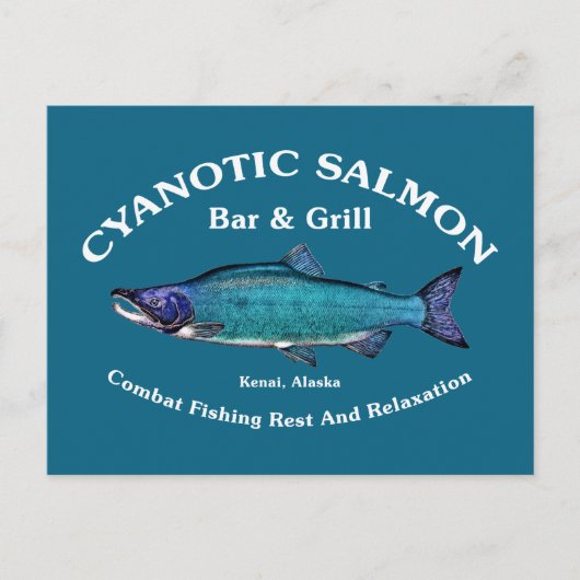 Cyanotic Lachs Bar & Grill Postkarte (Vorderseite)