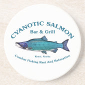 Cyanotic Lachs Bar & Grill Sandstein Untersetzer (Vorne)