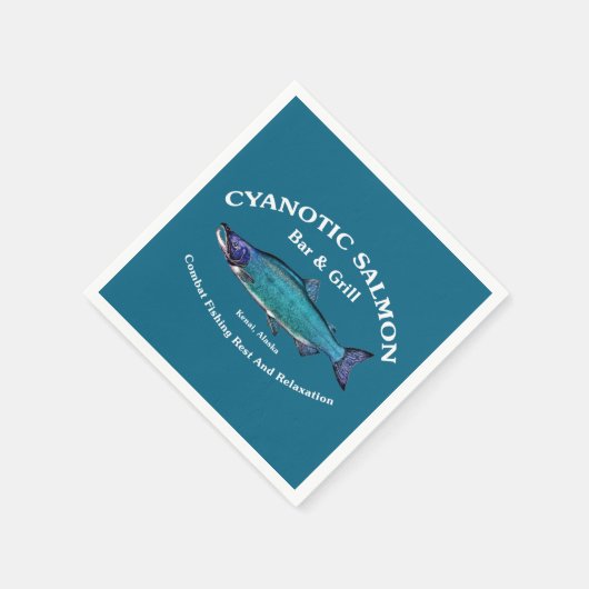 Cyanotic Lachs Bar & Grill Serviette (Ecke)