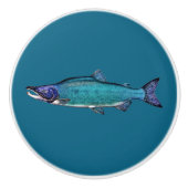 Cyanotische Lachse Keramikknauf (Vorderseite)