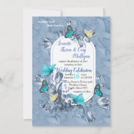 Cyanotype Farben & Visiting Schmetterlinge. Einladung