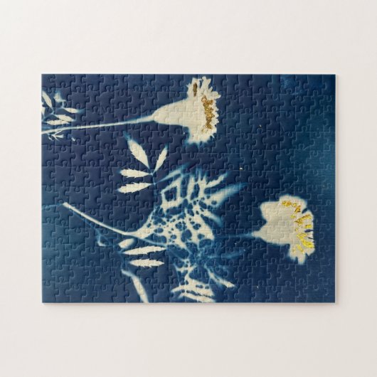 Cyanotype Marigold Puzzle (Horizontal)