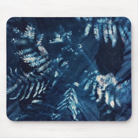 Cyanotype Mousepad - Mimosa Tree (Vorne)