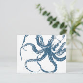 Cyanotype octopus postcard postkarte (Stehend Vorderseite)