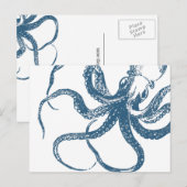Cyanotype octopus postcard postkarte (Vorne/Hinten)