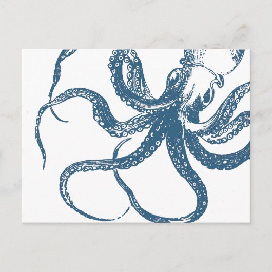 Cyanotype octopus postcard postkarte (Vorderseite)