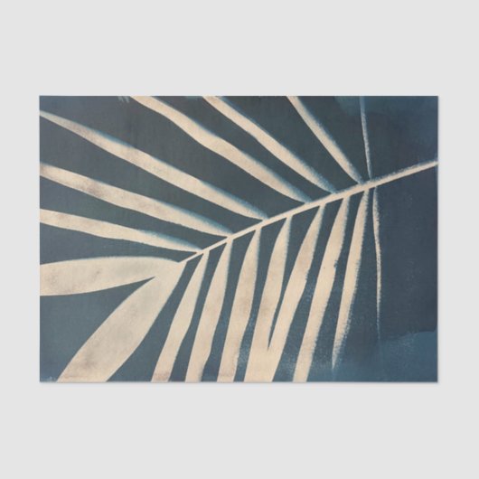 Cyanotype Palm Leaf Giftgewebe Seidenpapier (Vorderseite)