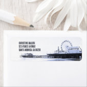 Cyanotype Santa Monica Pier Adressenaufkleber (Insitu)