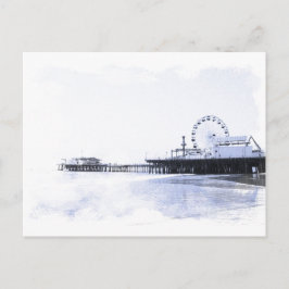 Cyanotype Santa Monica Pier Postkarte