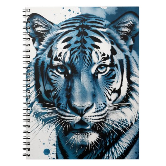Cyanotype Tiger | Notebook-Journal Notizblock (Vorderseite)