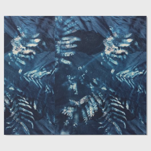 Cyanotype Umhüllungspapier Mimosa/Fern Geschenkpapier (Flach)