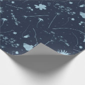 CyanotypInspiriert Wildblume Wrapping Paper Geschenkpapier (Ecke)