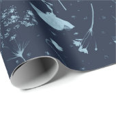 CyanotypInspiriert Wildblume Wrapping Paper Geschenkpapier (Rolleneckpunkt)