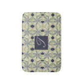 Cyanus Blume und Marine Bl. Monogrammm Badematte (Vorderseite Vertikal)