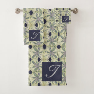 Cyanus Lattice w Navy Blue Badhandtuch Set