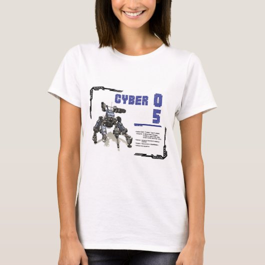 Cyber 05 Mech Robot Design T-Shirt (Vorderseite)