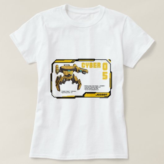 Cyber 05 Mech Robot Design T-Shirt (Design vorne)