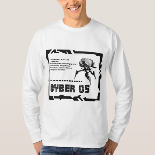 Cyber 05 Mech Roboter Design T-Shirt (Vorderseite)