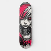 Cyber 2K Urban Emo-Mädchen Skateboard Deck (Vorderseite)