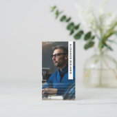 Cyber Analyst Foto QR Code Business Card Visitenkarte (Stehend Vorderseite)