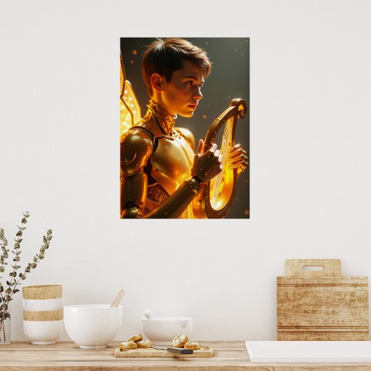 Cyber Apollo: Neon Lyre Deity Poster (Küche)