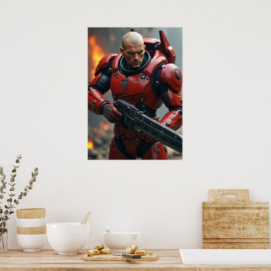 Cyber Ares: Crimson War Engine Poster (Küche)