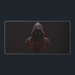 Cyber Assassin Schreibtischunterlage<br><div class="desc">Step into the shadows with the 'Cyber Assassin' design. This piece features a mysterious hooded figure detailed with glowing red circuit patterns and tech-inspired runes. It's the perfect blend of futuristic cyberpunk vibes and dark, minimalist aesthetics. Ideal for anyone who loves high-contrast streetwear, techwear, or gritty gaming art. Make a...</div>