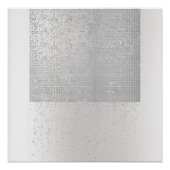 Cyber Binary Minimal Monochromatisches Silber Grau Poster (Vorderseite)
